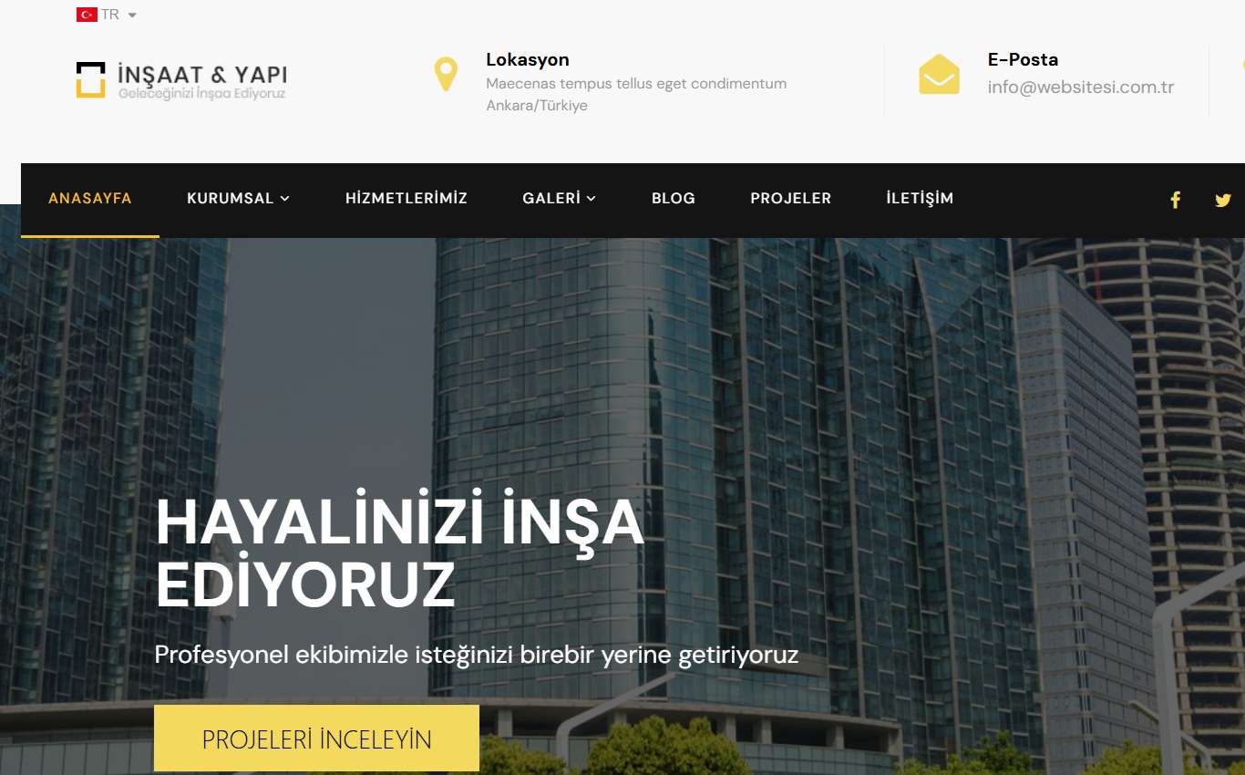 İnşaat & Yapı 1 web tasarım teması
