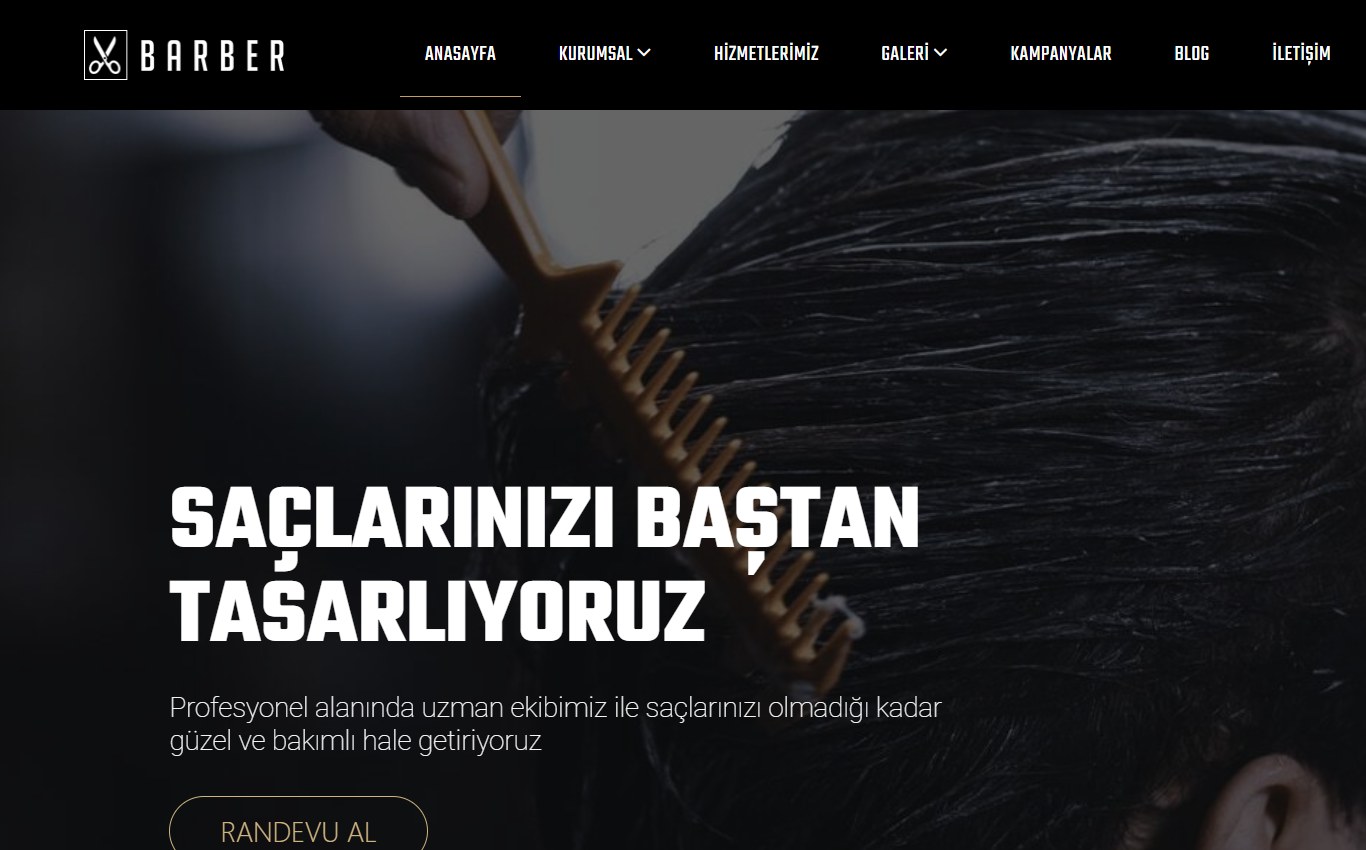 Kuaför & Berber 1 web tasarım teması