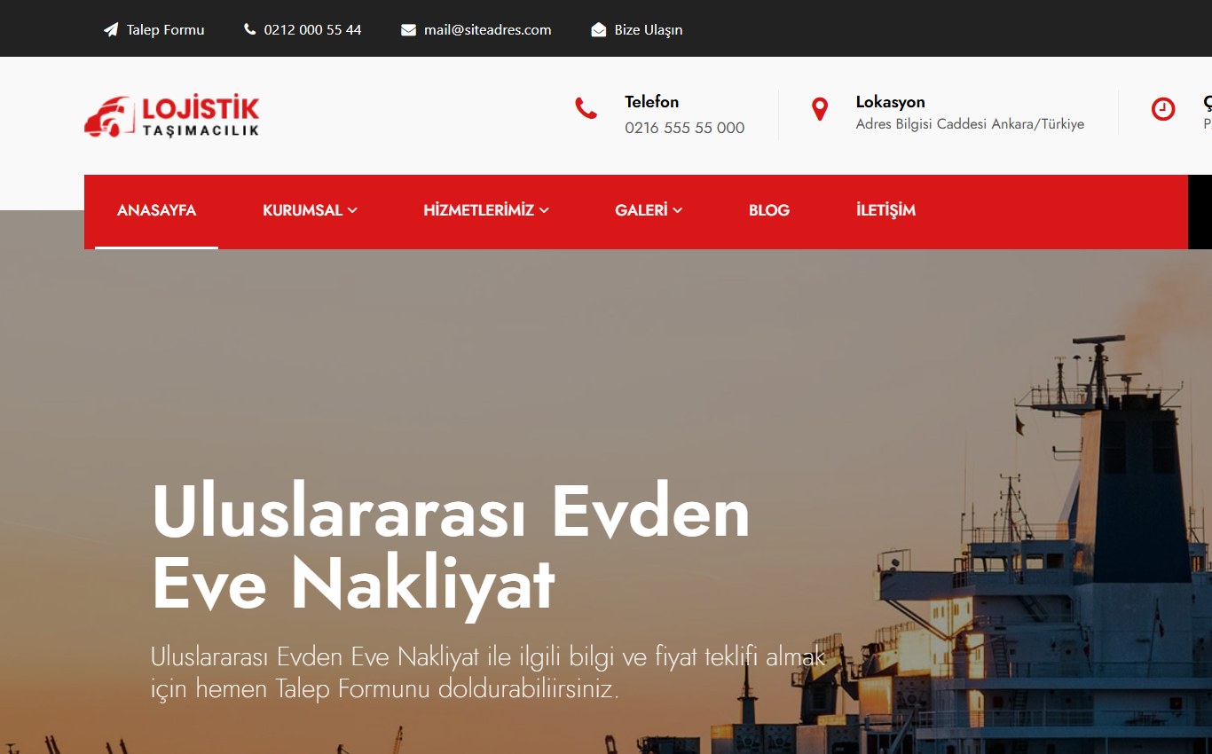 Nakliyat & Lojistik 2 web tasarım teması