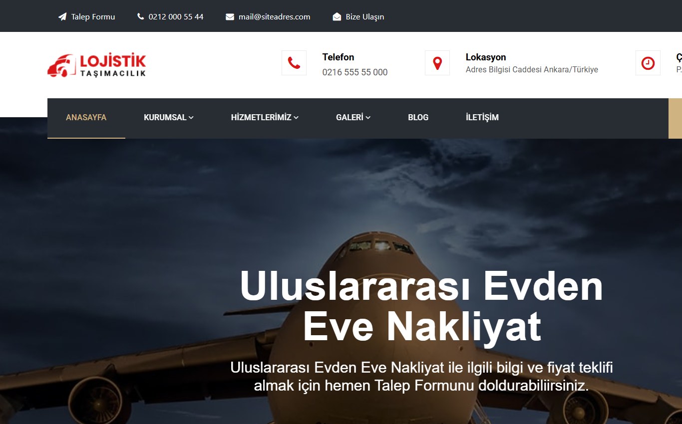 Nakliyat & Lojistik 3 web tasarım teması