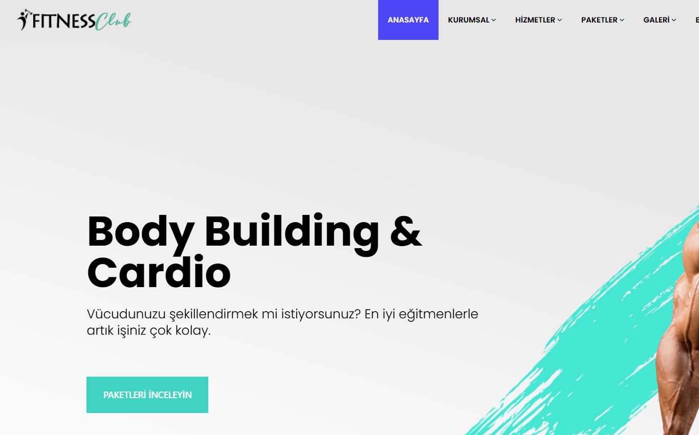 Fitness & Spor Salonu 3 web tasarım teması