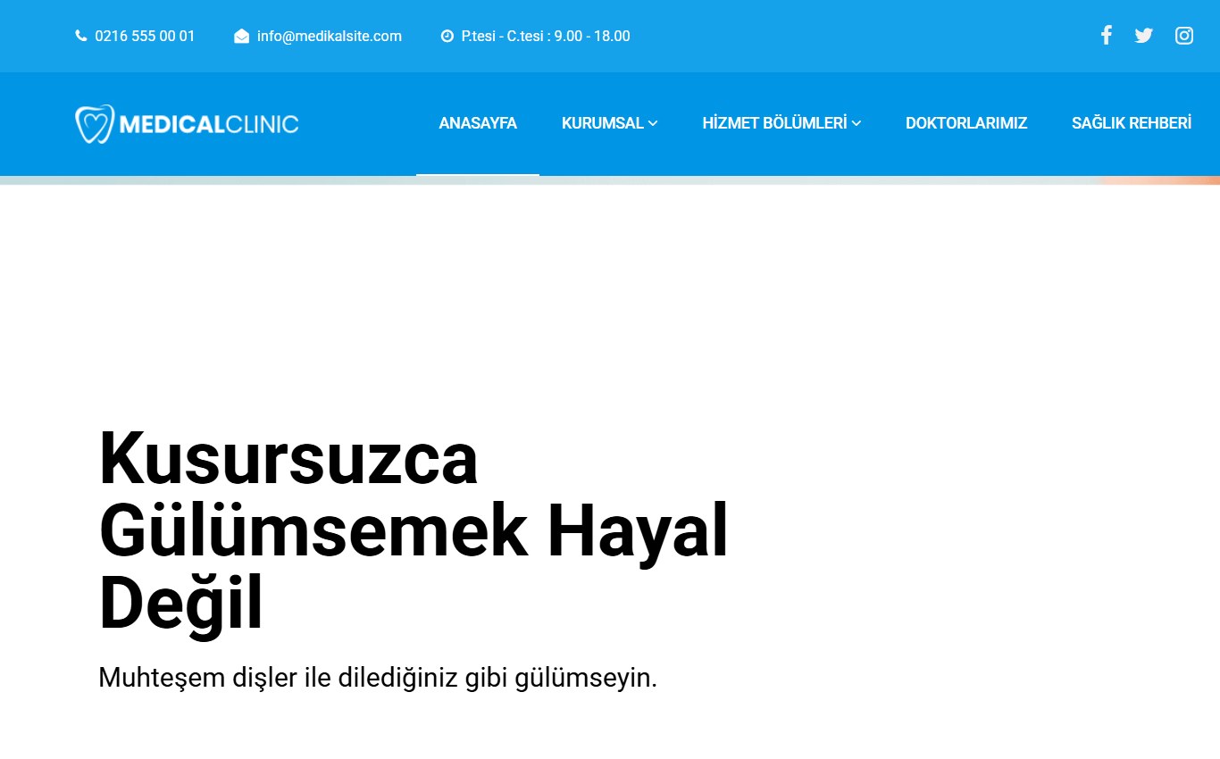 Medikal & Klinik 3 web tasarım teması