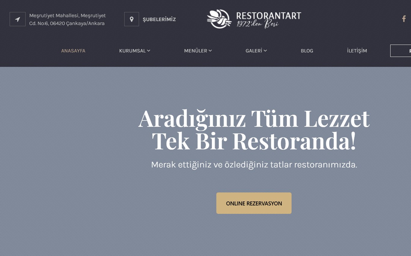 Restoran & Kafe 1 web tasarım teması