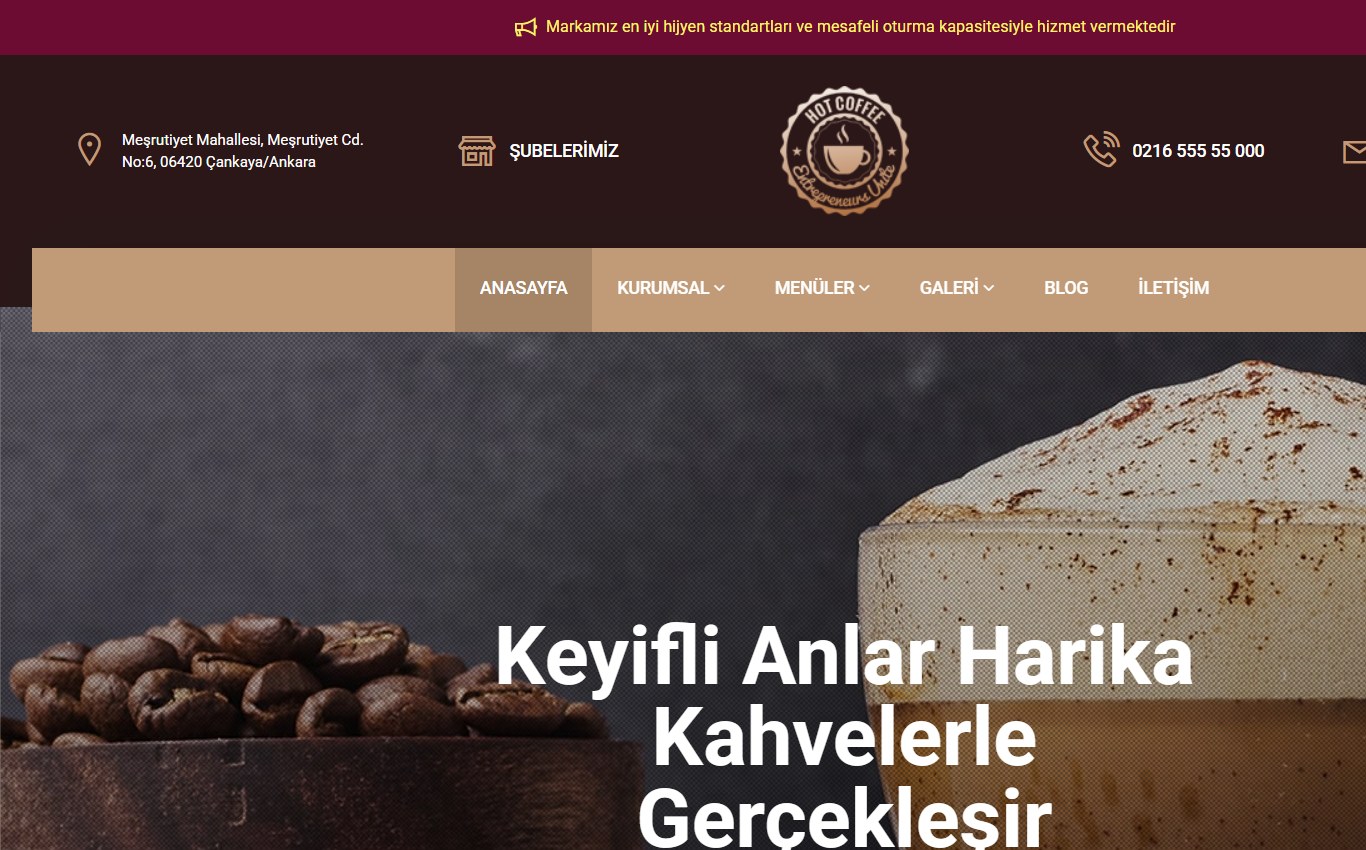 Restoran & Kafe 4 web tasarım teması