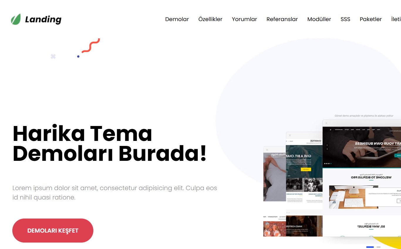 Tek Sayfa & Landing 3 web tasarım teması
