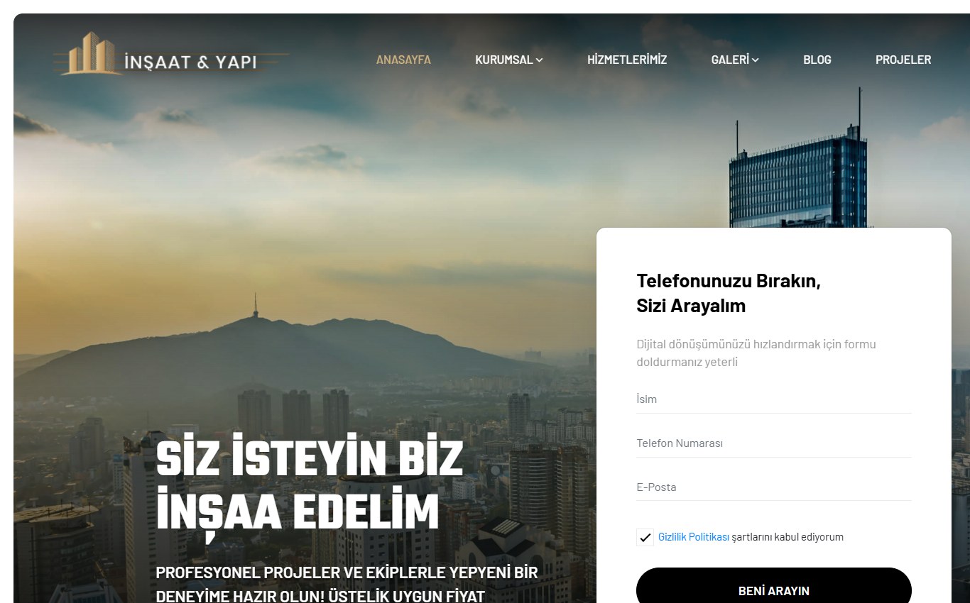 İnşaat & Yapı 4 web tasarım teması