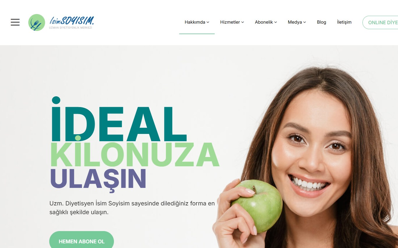 Diyetisyen 1 web tasarım teması