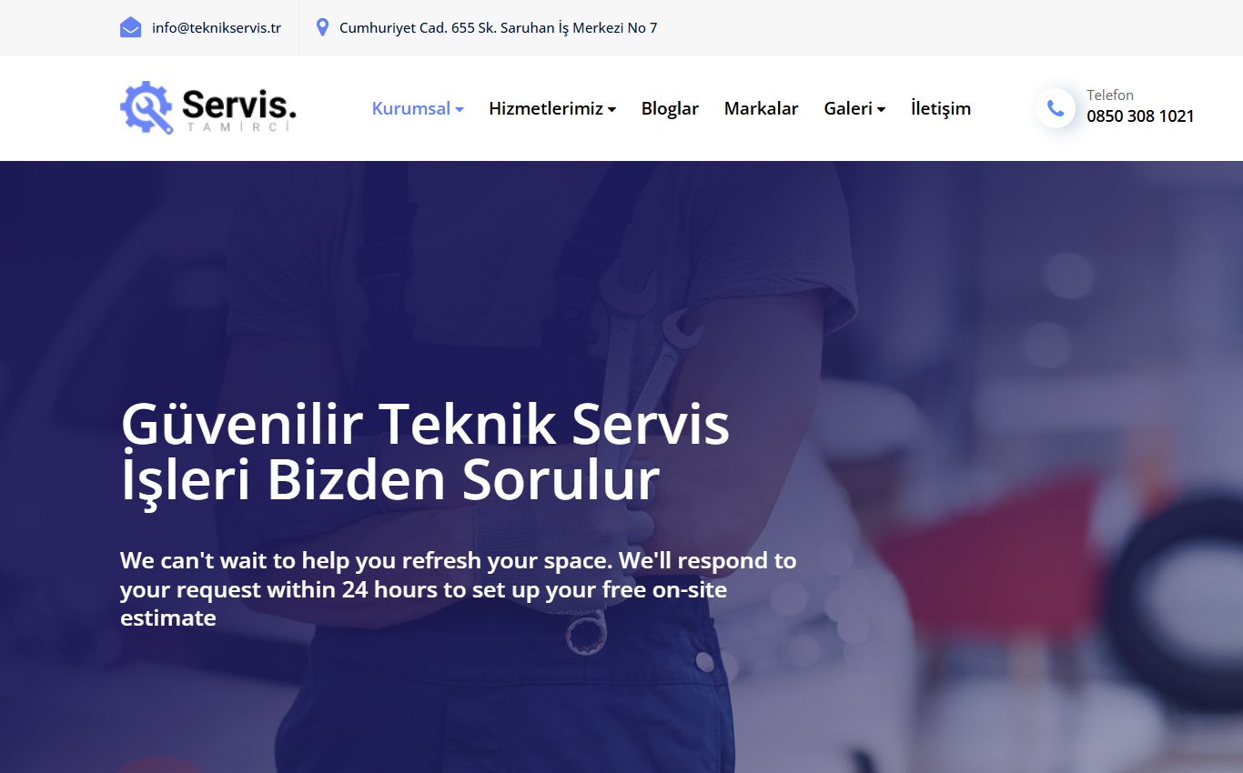 Teknik Servis 2 web tasarım teması