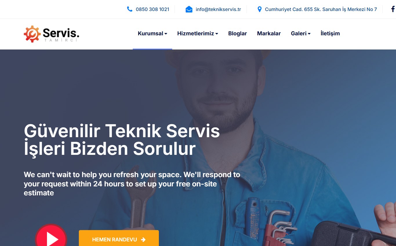 Teknik Servis 3 web tasarım teması